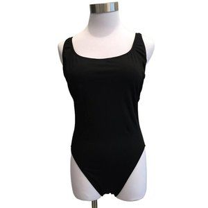 J.Crew $98 Plunging Scoopback One-Piece Swimsuit Italian Matte 6 Black F8848 v4